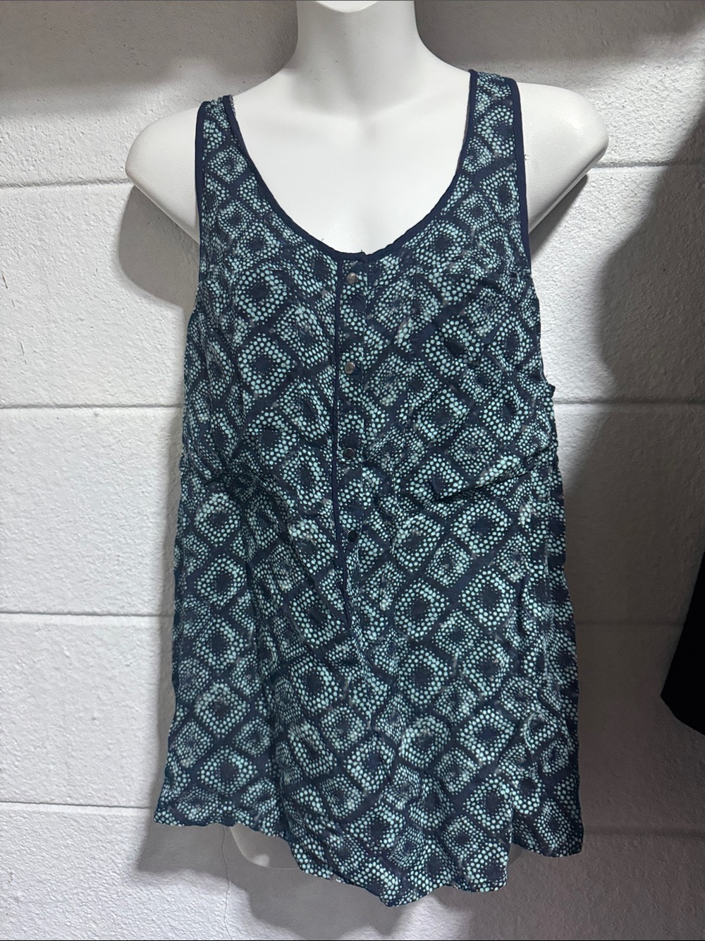 Converse Navy Blue Geometric Print Sleeveless Tank